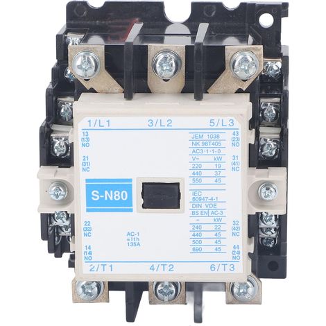 Contacteur AC 3 pôles 4NO 4NC, moteur avec Contact auxiliaire pour usines, bâtiments commerciaux 50 60HZ 135A 200-240V (1/5)