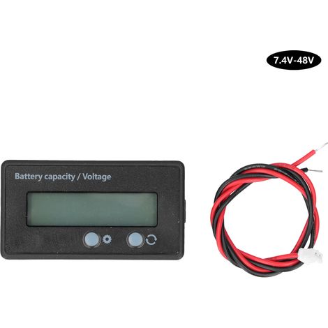 Voltmètre à batterie Lithium capacité tension moniteur LCD jauge 7.4V-48V pour accumulateur (1/5)