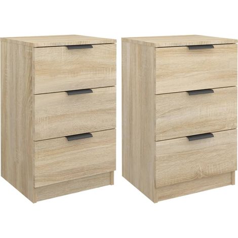 Maison Exclusive - Nachttische 2 Stk. Sonoma-Eiche 40x36x65 cm
