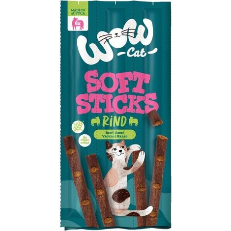 Wow Cat Bastoncini morbidi Snack morbidi per gatti 6x5g - Manzo 6x5g