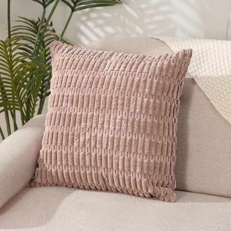 Housse De Coussin - 50x50 Cm - Velours Côtelé - Fermeture Éclair Invisible - Pour Canapé, Lit, Salon, Chambre - 1 Pièce (1/5)