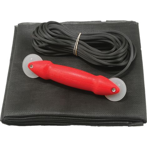 kit de réparation de porte moustiquaire avec outil de roulement, pour remplacer la moustiquaire sur les fenêtres ou les portes de terrasse, 91,4 cm x 213,4 cm, tissu en fibre de (1/4)
