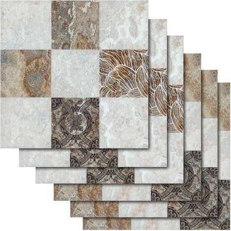 30 Pièces Stickers Carrelage Auto-adhésif Imperméable Marbre Carrelage Autocollant Sticker Décoration Mural pour Cuisine Salle de Bain-20x20cm (1/5)