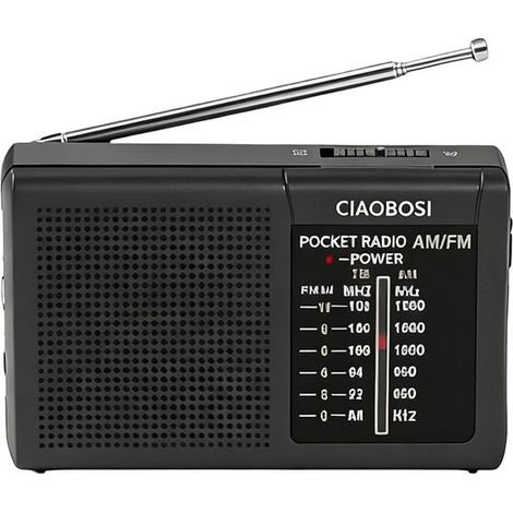 Radio portable - AVIZAR - Mini - AM/FM - Antenne télescopique - Haut-parleur intégré