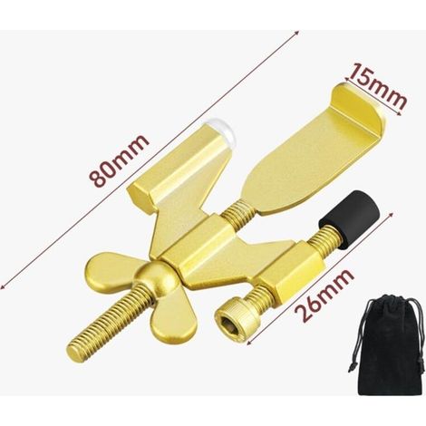 Butée de porte portable et réglable - Idéale pour la sécurité des chambres d'hôtel, pour portes s'ouvrant vers l'intérieur - 1 pièce, couleur or (1/4)
