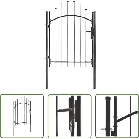 The Living Store Gartentor Stahl 1x1,75 m Schwarz - Gartentor - Stahltür - Metalltor - Zaunsystem - Einfahrtstor (1/5)