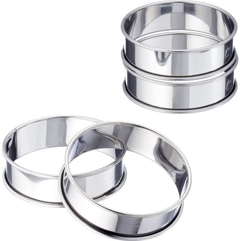 Patisse Set di anelli per torta in acciaio inox 8 cm argento (1/5)