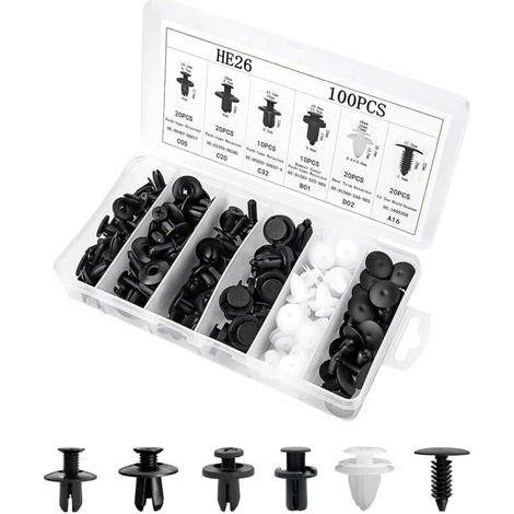 100PCS Clips de Fixation Voiture,Clips Voiture,Rivet Plastique,Clips de Fixation,Rivet Plastique Voiture,Clips Plastique Voiture (1/4)