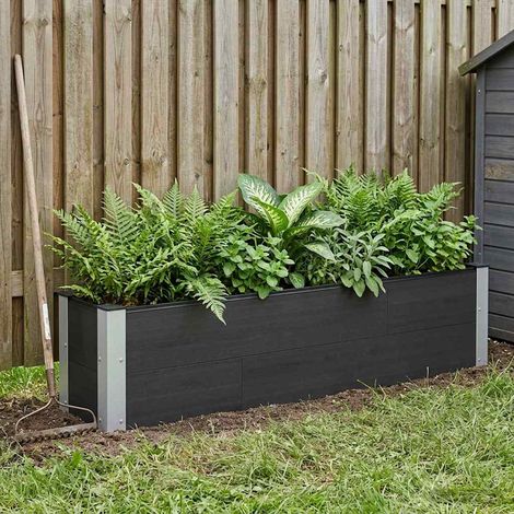 Teenpull – Hochbeet Schwarz 150 x 30 x 36 cm (1/5)