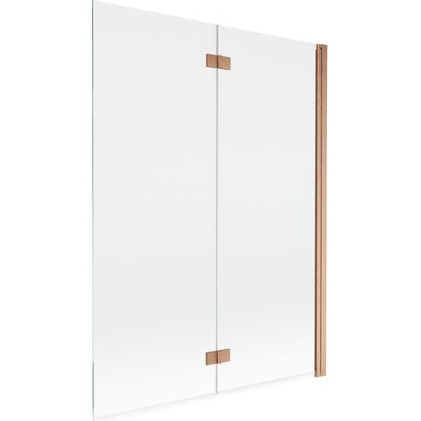 Mexen Mist mampara de ducha de 2 hojas derecha 130 x 150 cm, transparente, cobre cepillado - 8A9-130-002-65-00-P (1/5)