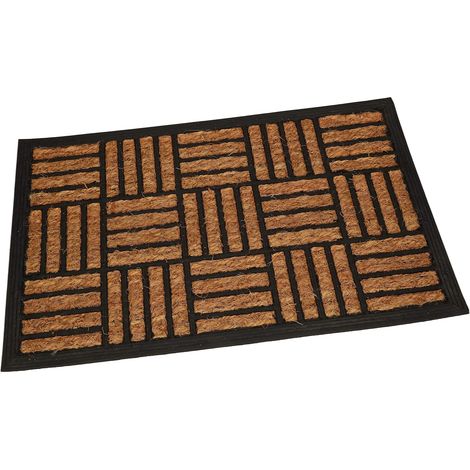 KOTARBAU Paillasson antidérapant en caoutchouc avec inserts en coco 40 x 60 cm (1/5)