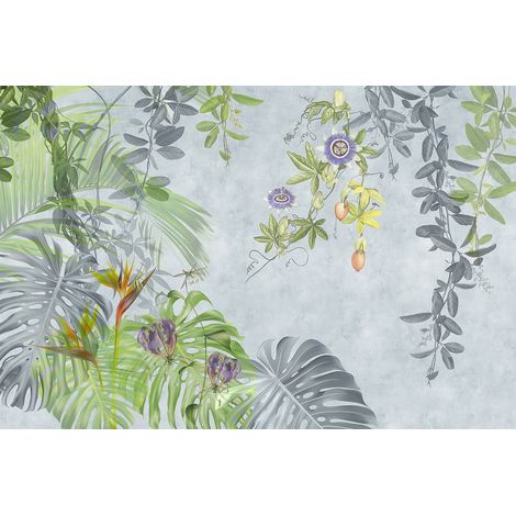 Papier peint panoramique - Feuilles Tropicales - 325 cm x 217 cm (1/2)