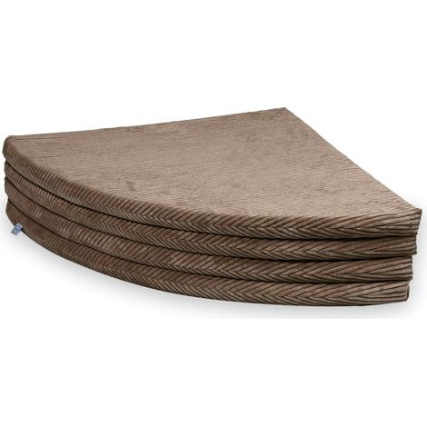 Tapis rond pliable, diamètre 160, velours côtelé couleur caramel (1/5)