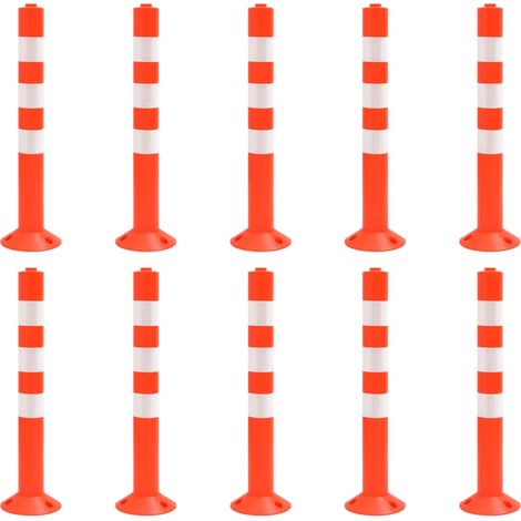 Traffic Control Bollards 10 pcs 75 cm PE vidaXL