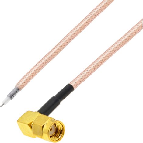 Cavo pigtail SMA-RP angolato da 15 cm RG178 per saldatura
