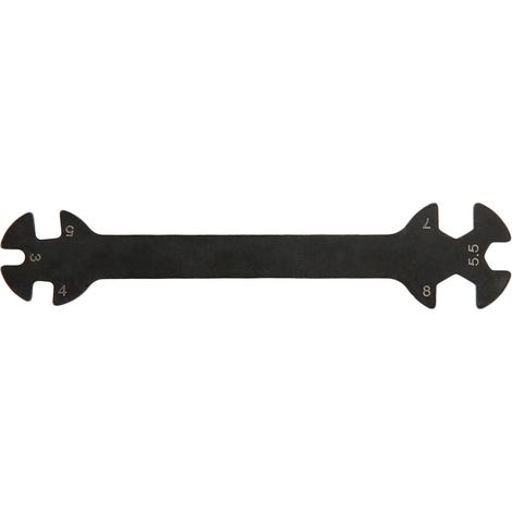 Clé à molette pour modèles réduits de voitures radiocommandées, compatible avec les vis et écrous de 3/4/5/5,5/7/8 mm, noire (1/5)