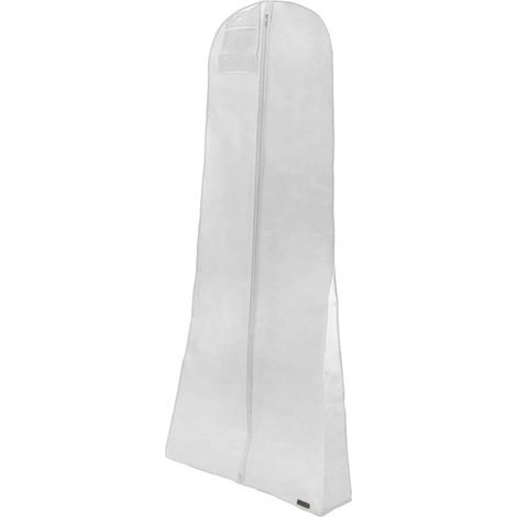 Housse de robe de mariée double épaisseur, housse extra longue, grand sac de rangement transparent à suspendre,blanc (1/5)