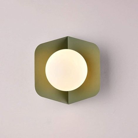 Applique Murale Vintage Appliquer Macarons Nordiques Couleur Bonbon Luminaire Applique Interieur pour Chambre Salon Couloir Restaurant (1 Pack, Vert)