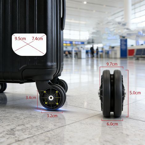 Roues de valise A17 double rangée intérieure, roues de remplacement universelles pour valises, bagages et chariots (1/5)