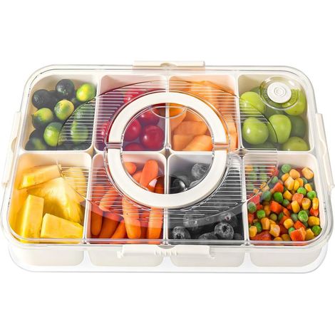 Boîte de Conservation Alimentaire 8 Compartiments Boîte à Goûter Lavable Luxear Snack Box Plateau de (1/5)