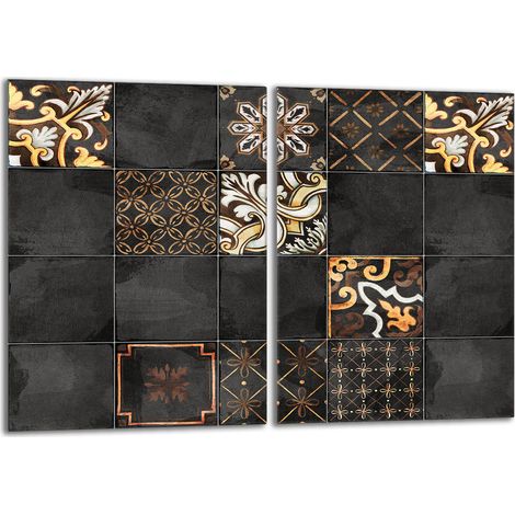 Plaque de protection en verre pour poêle 2x40x52 Mosaïque (1/5)
