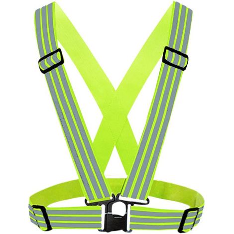Gilet de sécurité réfléchissant haute visibilité 2 pièces, gilet de sécurité réglable pour la course, le cyclisme et les motos,de