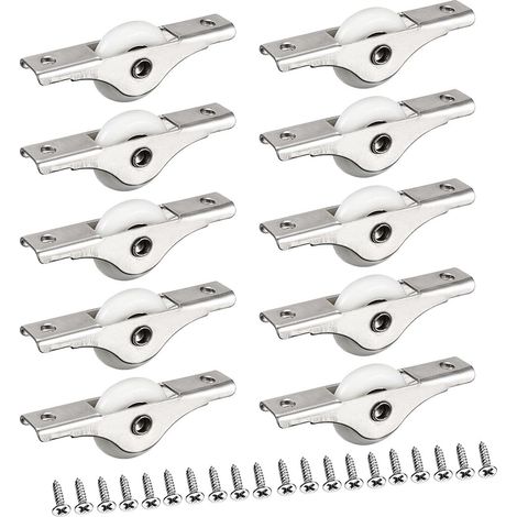 Nylon Sliding Door Glass Wheel Wheel Diameter 24 mm 10 Pieces Electroplating Window Pulley (1/5)