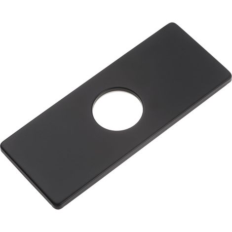 6 Inch Sink Faucet Hole Cover, Stainless Steel Square Deck Plate for 1 or 3 Hole Kitchen Sink Faucet, Black (1/5)
