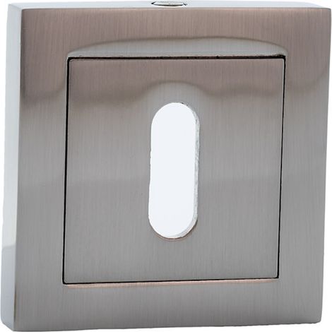 Bocallave puerta Zamak níquel satinado cuadrada oval clásica 70mm (1/3)