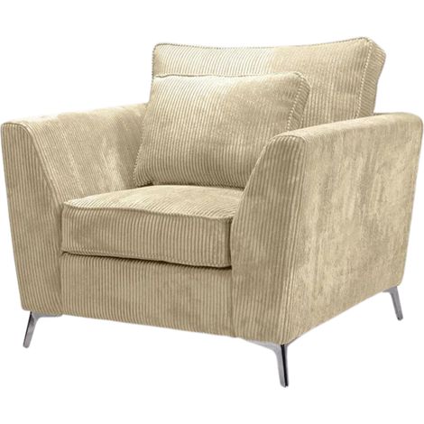 Fauteuil Isla velours côtelé beige (1/5)