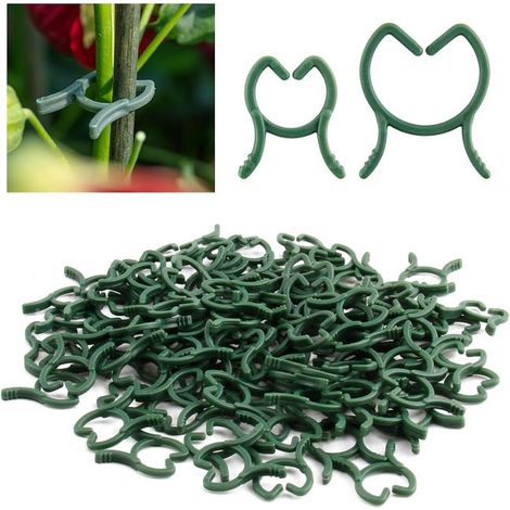 200 Pflanzenstützclips, Tomatenclips, Kletterpflanzenclips, Hochleistungsbefestigungen – Größen M+L