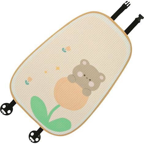 Coussin de Soutien Lombaire pour Voiture, Beige, Motif Dessin Animé, Tissu en Soie de Glace Respirant, Dossier Siège Auto Confortable, Coussin de Dos (1/5)