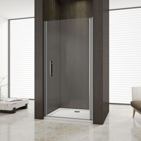 Porta Doccia Per Nicchia Apertura Battente In Vetro 6 mm Temperato Trasparente Anticalcare Telaio Cromo Lucido 76x195 cm (1/5)