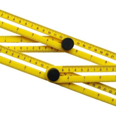 Outil Règle Multi-Angles - Jaune - 25 cm x 12 cm - ABS (1/4)