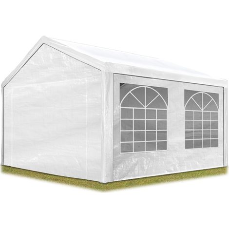 TOOLPORT Party Marquee 3x4 m in white PE 350 N tarpaulin waterproof UV resistant Gazebo Garden Tent
