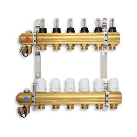 Novaservis - Collecteur avec vannes thermostatiques, rég. avec vannes de débit mécaniques, 4 circuits RZP04S (1/2)