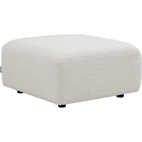 Pouf en tissu bouclette blanc cassé DANEPI (1/2)