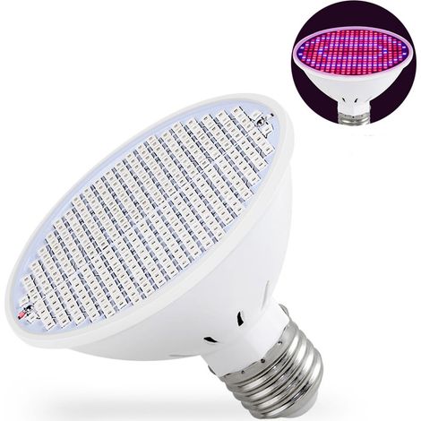 Lampe De Croissance Led - 18 W - E27 - 300 Led - Lumière Rouge Et Bleue - Pour Plantes D Intérieur Légumes Et Fleurs - 1 Piece (1/5)