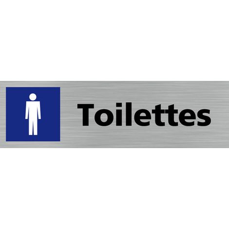 Pictogramme TOILETTES HOMMES (Q0125).- Plaque aluminium brossé - (1/5)
