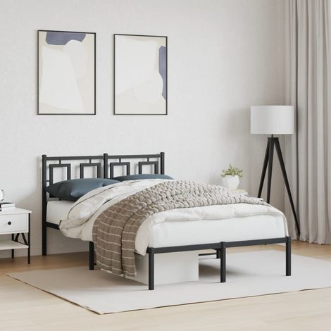 vidaXL Giroletto con Testiera in Metallo Nero 120x200 cm (1/5)