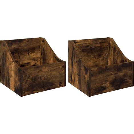 Boîte à disques LP 2 pc Chêne fumé 37 x 33 x 32 cm vidaXL