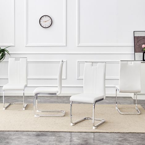 Chaises blanches polyuréthane arquées lot de 4