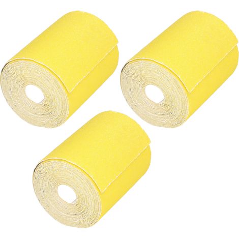 Lot de 3 rouleaux de papier abrasif grain 40 en alumine céramique pour ponçage meuble largeur 93mm longueur 5m (1/5)