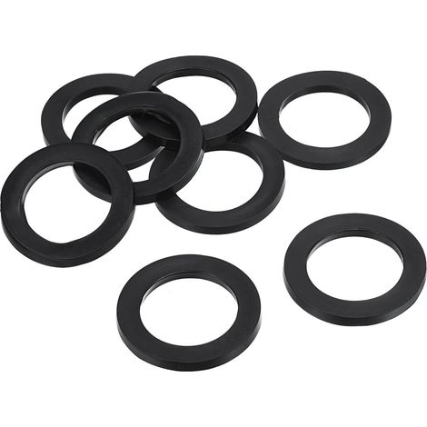 Rondelle Plate Caoutchouc, 12 Paquet 25mm ID 39mm OD Étanchéité Entretoise Joint Anneau pour Robinet Tuyau Eau Tuyau Fixation Boulon, Noir (1/5)