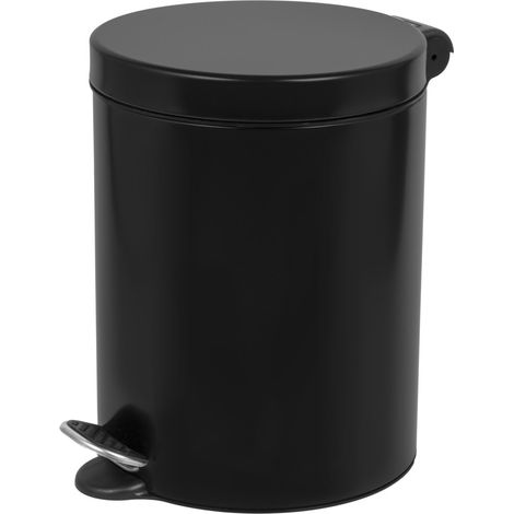 JVD - Poubelle à pédale 5L en métal finition noir mat - Matériel professionnel (1/5)