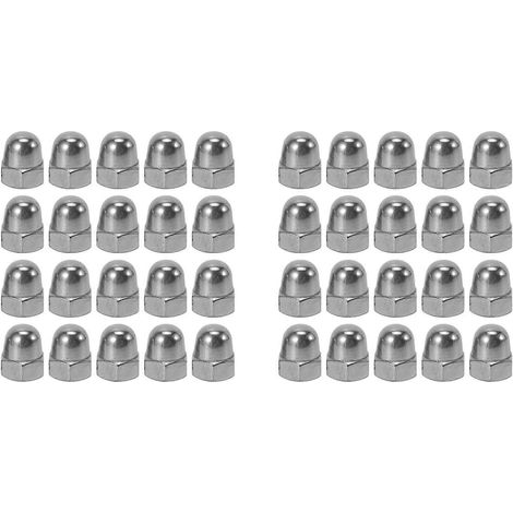 Écrous hexagonaux coniques à tête bombée, filetage M6, en acier inoxydable 304 (lot de 40).