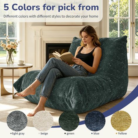 Pouf chenille volante, fauteuil poire relaxant, canapé lounge élégant, mobilier de détente pour la maison, la chambre ou le salon. Canapé ultra doux et confortable. (1/4)