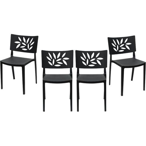 Lot de 4 chaises, modèle Sorrento, couleur noire (1/5)