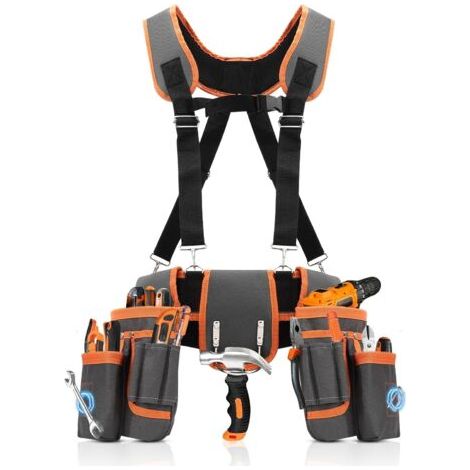 Ceinture porte-outils 18 poches – Tissu Oxford 600D anti-usure – Tour de taille réglable 81-167 cm – Poches magnétiques pour accès rapide (1/5)