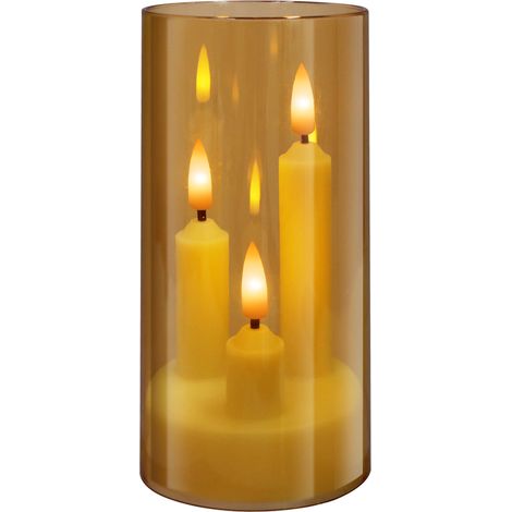 (1 or) Bougie LED 3 en 1 avec effet de flamme vacillante, lumière électronique, convient à la décoration intérieure. (1/3)